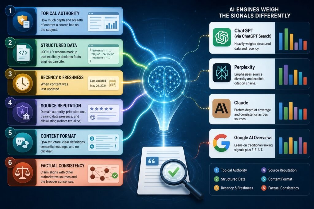 The six signals AI engines weigh