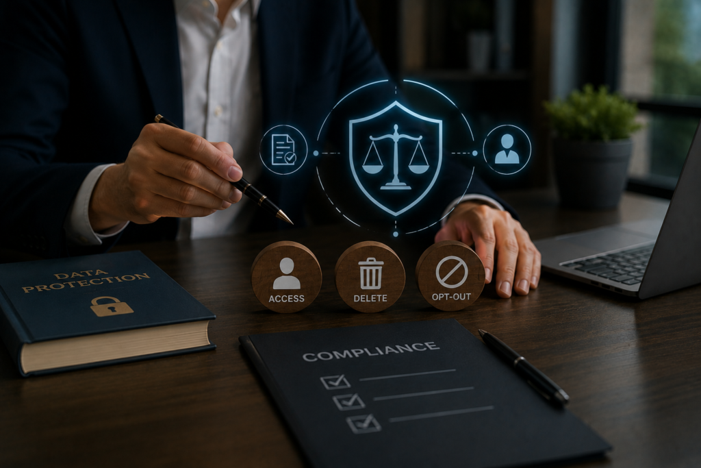 7. How do you handle compliance and data-subject rights